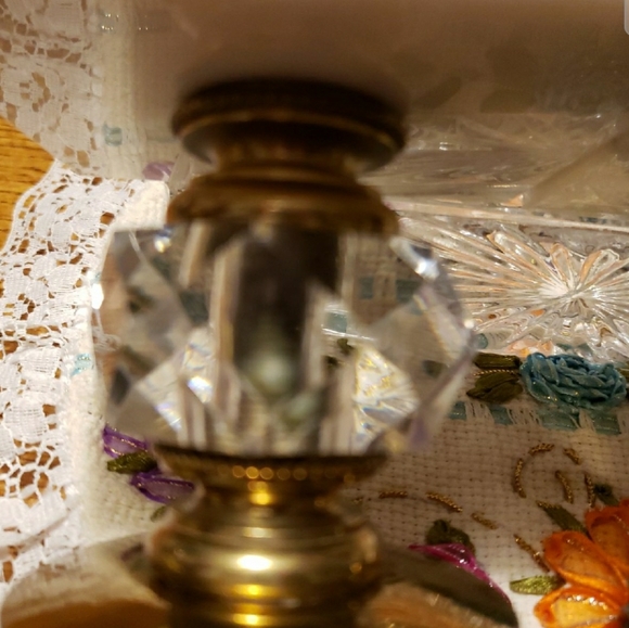 Vintage Set of 2 BRASS MARBLE Candlesticks Holder - Picture 6 of 9